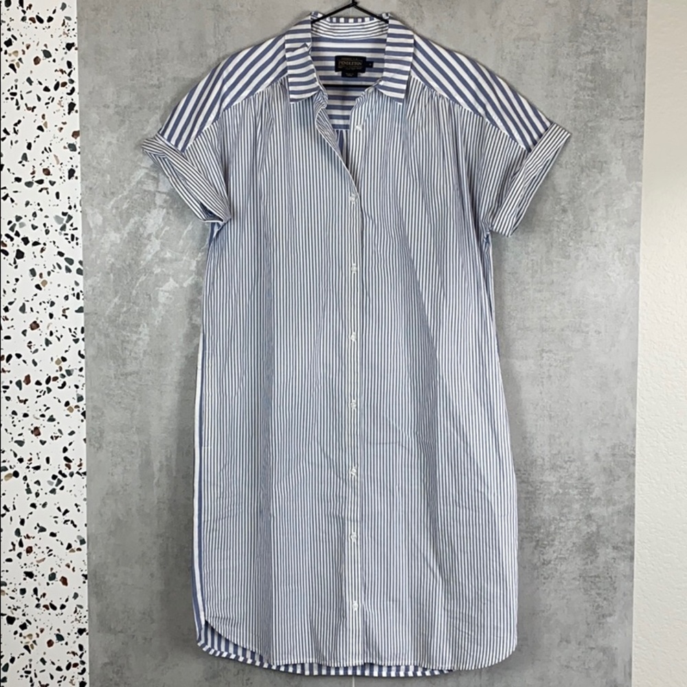 Pendleton blue and white striped midi dress